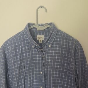 J. Crew Men's Blue Plaid Casual Shirt